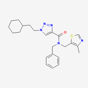 molecular formula C23H29N5OS B5231606 N-benzyl-1-(2-cyclohexylethyl)-N-[(4-methyl-1,3-thiazol-5-yl)methyl]-1H-1,2,3-triazole-4-carboxamide 