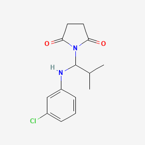 molecular formula C14H17ClN2O2 B5231614 1-{1-[(3-chlorophenyl)amino]-2-methylpropyl}-2,5-pyrrolidinedione 