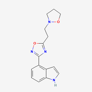 molecular formula C15H16N4O2 B5231618 4-{5-[2-(2-isoxazolidinyl)ethyl]-1,2,4-oxadiazol-3-yl}-1H-indole 