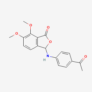 molecular formula C18H17NO5 B5231656 3-[(4-acetylphenyl)amino]-6,7-dimethoxy-2-benzofuran-1(3H)-one 