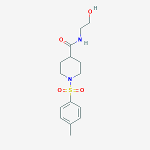 molecular formula C15H22N2O4S B5231661 N-(2-hydroxyethyl)-1-[(4-methylphenyl)sulfonyl]-4-piperidinecarboxamide 