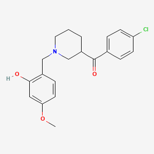 molecular formula C20H22ClNO3 B5231683 (4-chlorophenyl)[1-(2-hydroxy-4-methoxybenzyl)-3-piperidinyl]methanone 
