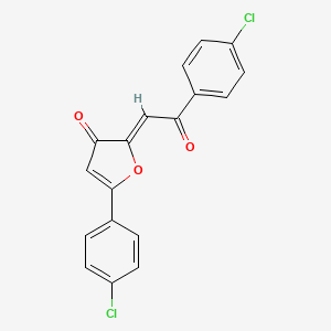 molecular formula C18H10Cl2O3 B5231698 5-(4-chlorophenyl)-2-[2-(4-chlorophenyl)-2-oxoethylidene]-3(2H)-furanone 