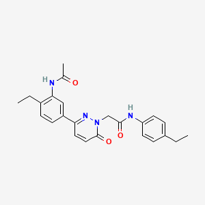 molecular formula C24H26N4O3 B5231707 2-[3-[3-(acetylamino)-4-ethylphenyl]-6-oxo-1(6H)-pyridazinyl]-N-(4-ethylphenyl)acetamide 