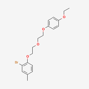 molecular formula C19H23BrO4 B5231728 2-bromo-1-{2-[2-(4-ethoxyphenoxy)ethoxy]ethoxy}-4-methylbenzene 