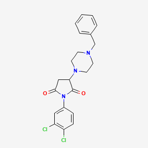 molecular formula C21H21Cl2N3O2 B5231738 3-(4-benzyl-1-piperazinyl)-1-(3,4-dichlorophenyl)-2,5-pyrrolidinedione 