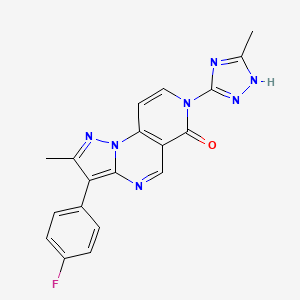 molecular formula C19H14FN7O B5231747 3-(4-fluorophenyl)-2-methyl-7-(5-methyl-4H-1,2,4-triazol-3-yl)pyrazolo[1,5-a]pyrido[3,4-e]pyrimidin-6(7H)-one 