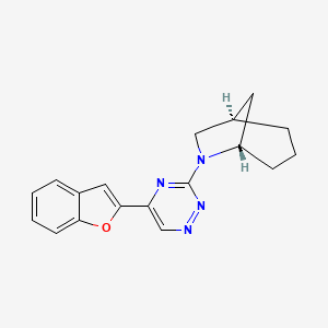 molecular formula C18H18N4O B5231751 (1R*,5S*)-6-[5-(1-benzofuran-2-yl)-1,2,4-triazin-3-yl]-6-azabicyclo[3.2.1]octane 