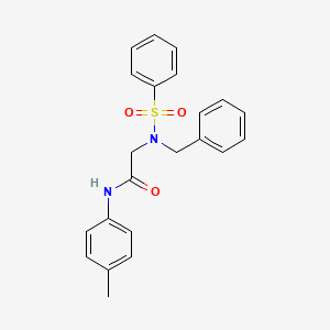 molecular formula C22H22N2O3S B5231754 N~2~-benzyl-N~1~-(4-methylphenyl)-N~2~-(phenylsulfonyl)glycinamide 