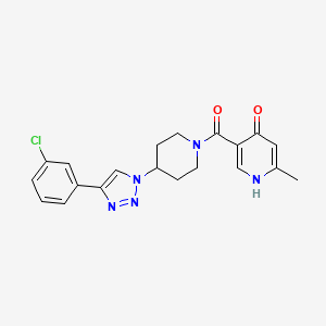 molecular formula C20H20ClN5O2 B5231761 5-({4-[4-(3-chlorophenyl)-1H-1,2,3-triazol-1-yl]-1-piperidinyl}carbonyl)-2-methyl-4(1H)-pyridinone 