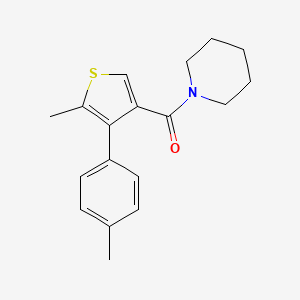 molecular formula C18H21NOS B5231822 1-{[5-methyl-4-(4-methylphenyl)-3-thienyl]carbonyl}piperidine 
