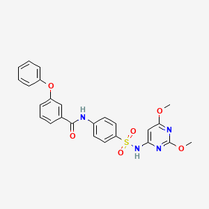 molecular formula C25H22N4O6S B5231840 N-(4-{[(2,6-dimethoxy-4-pyrimidinyl)amino]sulfonyl}phenyl)-3-phenoxybenzamide 