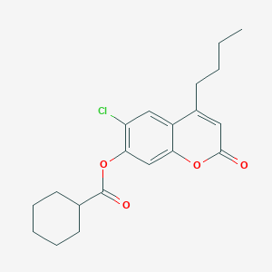molecular formula C20H23ClO4 B5231856 4-butyl-6-chloro-2-oxo-2H-chromen-7-yl cyclohexanecarboxylate 