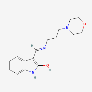 molecular formula C16H21N3O2 B5231863 3-({[3-(4-morpholinyl)propyl]amino}methylene)-1,3-dihydro-2H-indol-2-one 