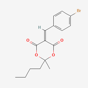 molecular formula C16H17BrO4 B5231865 5-(4-bromobenzylidene)-2-butyl-2-methyl-1,3-dioxane-4,6-dione 