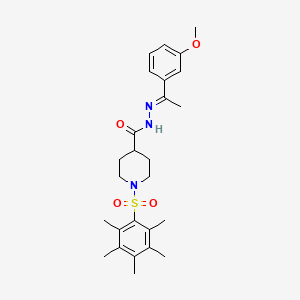 molecular formula C26H35N3O4S B5231868 N'-[1-(3-methoxyphenyl)ethylidene]-1-[(pentamethylphenyl)sulfonyl]-4-piperidinecarbohydrazide 
