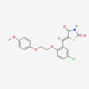 molecular formula C19H16ClNO5S B5231875 5-{5-chloro-2-[2-(4-methoxyphenoxy)ethoxy]benzylidene}-1,3-thiazolidine-2,4-dione 