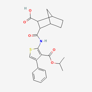 molecular formula C23H25NO5S B5231890 3-({[3-(isopropoxycarbonyl)-4-phenyl-2-thienyl]amino}carbonyl)bicyclo[2.2.1]heptane-2-carboxylic acid 