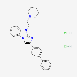 molecular formula C28H30Cl2N4 B5231892 2-(4-biphenylyl)-9-[2-(1-piperidinyl)ethyl]-9H-imidazo[1,2-a]benzimidazole dihydrochloride 