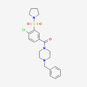 molecular formula C22H26ClN3O3S B5231958 1-benzyl-4-[4-chloro-3-(1-pyrrolidinylsulfonyl)benzoyl]piperazine 