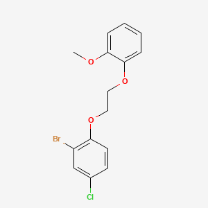 molecular formula C15H14BrClO3 B5231976 2-bromo-4-chloro-1-[2-(2-methoxyphenoxy)ethoxy]benzene 