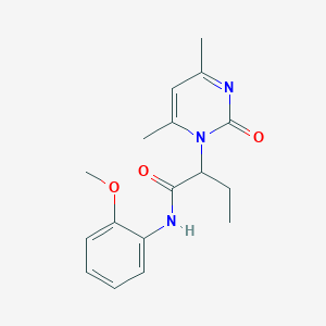 molecular formula C17H21N3O3 B5231980 2-(4,6-dimethyl-2-oxo-1(2H)-pyrimidinyl)-N-(2-methoxyphenyl)butanamide 