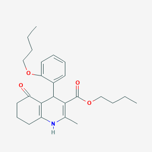 molecular formula C25H33NO4 B5231994 butyl 4-(2-butoxyphenyl)-2-methyl-5-oxo-1,4,5,6,7,8-hexahydro-3-quinolinecarboxylate 