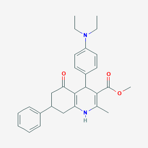 molecular formula C28H32N2O3 B5231998 methyl 4-[4-(diethylamino)phenyl]-2-methyl-5-oxo-7-phenyl-1,4,5,6,7,8-hexahydro-3-quinolinecarboxylate 