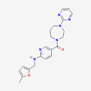 molecular formula C21H24N6O2 B5232017 N-[(5-methyl-2-furyl)methyl]-5-{[4-(2-pyrimidinyl)-1,4-diazepan-1-yl]carbonyl}-2-pyridinamine 