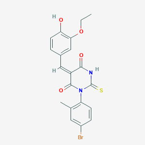 molecular formula C20H17BrN2O4S B5232023 1-(4-bromo-2-methylphenyl)-5-(3-ethoxy-4-hydroxybenzylidene)-2-thioxodihydro-4,6(1H,5H)-pyrimidinedione 