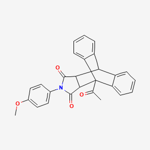 1-acetyl-17-(4-methoxyphenyl)-17-azapentacyclo[6.6.5.0~2,7~.0~9,14~.0~15,19~]nonadeca-2,4,6,9,11,13-hexaene-16,18-dione