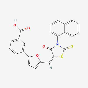 molecular formula C25H15NO4S2 B5232039 3-(5-{[3-(1-naphthyl)-4-oxo-2-thioxo-1,3-thiazolidin-5-ylidene]methyl}-2-furyl)benzoic acid 