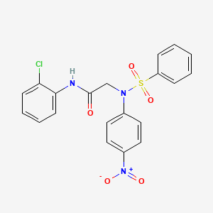 molecular formula C20H16ClN3O5S B5232059 N~1~-(2-chlorophenyl)-N~2~-(4-nitrophenyl)-N~2~-(phenylsulfonyl)glycinamide 