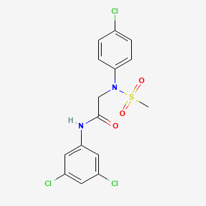 molecular formula C15H13Cl3N2O3S B5232076 N~2~-(4-chlorophenyl)-N~1~-(3,5-dichlorophenyl)-N~2~-(methylsulfonyl)glycinamide 