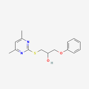 molecular formula C15H18N2O2S B5232083 1-[(4,6-dimethyl-2-pyrimidinyl)thio]-3-phenoxy-2-propanol 