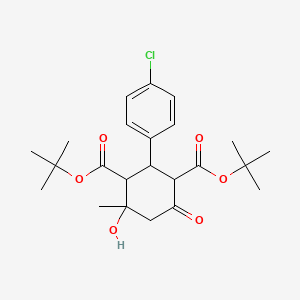 molecular formula C23H31ClO6 B5232111 di-tert-butyl 2-(4-chlorophenyl)-4-hydroxy-4-methyl-6-oxo-1,3-cyclohexanedicarboxylate 