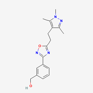 molecular formula C17H20N4O2 B5232121 (3-{5-[2-(1,3,5-trimethyl-1H-pyrazol-4-yl)ethyl]-1,2,4-oxadiazol-3-yl}phenyl)methanol 