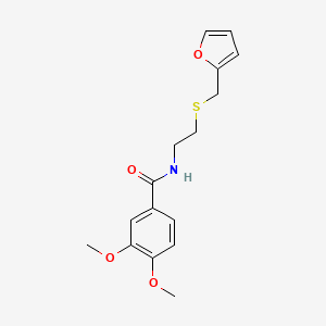 molecular formula C16H19NO4S B5232148 N-{2-[(2-furylmethyl)thio]ethyl}-3,4-dimethoxybenzamide 