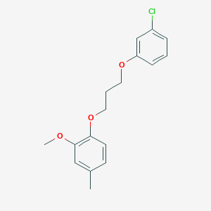 molecular formula C17H19ClO3 B5232180 1-[3-(3-chlorophenoxy)propoxy]-2-methoxy-4-methylbenzene 