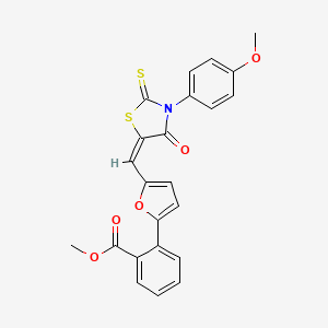 molecular formula C23H17NO5S2 B5232191 methyl 2-(5-{[3-(4-methoxyphenyl)-4-oxo-2-thioxo-1,3-thiazolidin-5-ylidene]methyl}-2-furyl)benzoate 