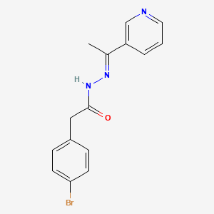 molecular formula C15H14BrN3O B5232204 2-(4-bromophenyl)-N'-[1-(3-pyridinyl)ethylidene]acetohydrazide 
