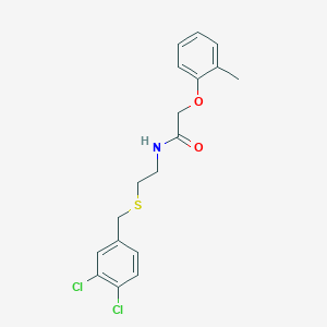 molecular formula C18H19Cl2NO2S B5232223 N-{2-[(3,4-dichlorobenzyl)thio]ethyl}-2-(2-methylphenoxy)acetamide 