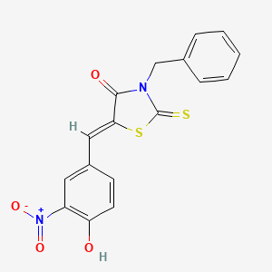 molecular formula C17H12N2O4S2 B5232253 3-benzyl-5-(4-hydroxy-3-nitrobenzylidene)-2-thioxo-1,3-thiazolidin-4-one 