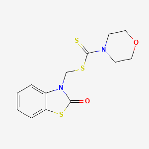 molecular formula C13H14N2O2S3 B5232276 (2-oxo-1,3-benzothiazol-3(2H)-yl)methyl 4-morpholinecarbodithioate 