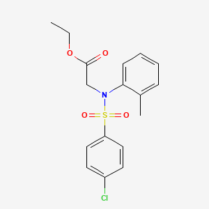 molecular formula C17H18ClNO4S B5232291 ethyl N-[(4-chlorophenyl)sulfonyl]-N-(2-methylphenyl)glycinate 