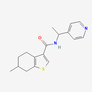 6-methyl-N-[1-(4-pyridinyl)ethyl]-4,5,6,7-tetrahydro-1-benzothiophene-3-carboxamide
