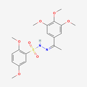 molecular formula C19H24N2O7S B5232297 2,5-dimethoxy-N'-[1-(3,4,5-trimethoxyphenyl)ethylidene]benzenesulfonohydrazide 