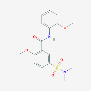 molecular formula C17H20N2O5S B5232299 5-[(dimethylamino)sulfonyl]-2-methoxy-N-(2-methoxyphenyl)benzamide 