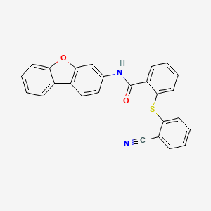 molecular formula C26H16N2O2S B5232321 2-[(2-cyanophenyl)thio]-N-dibenzo[b,d]furan-3-ylbenzamide 