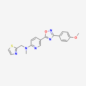 molecular formula C19H17N5O2S B5232325 5-[3-(4-methoxyphenyl)-1,2,4-oxadiazol-5-yl]-N-methyl-N-(1,3-thiazol-2-ylmethyl)-2-pyridinamine 